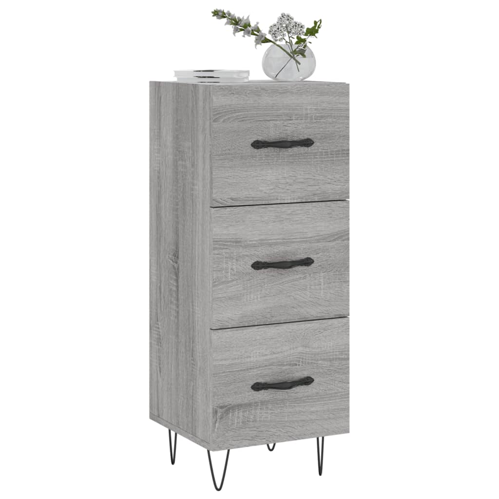 skænk 34,5x34x90 cm konstrueret træ grå sonoma-eg