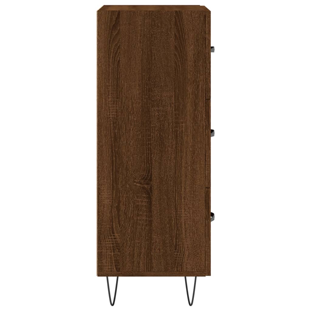 skænk 34,5x34x90 cm konstrueret træ brun egetræsfarve