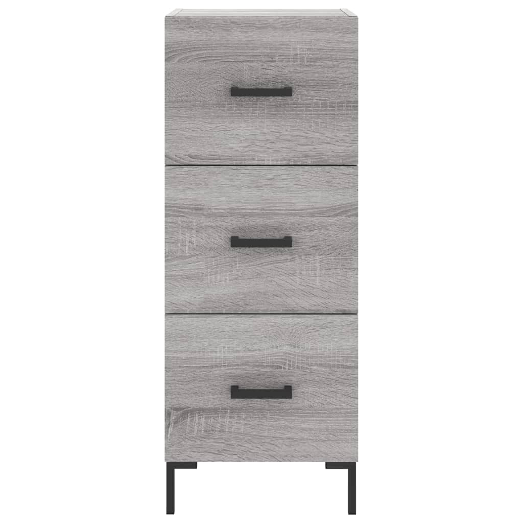 skænk 34,5x34x90 cm konstrueret træ grå sonoma-eg