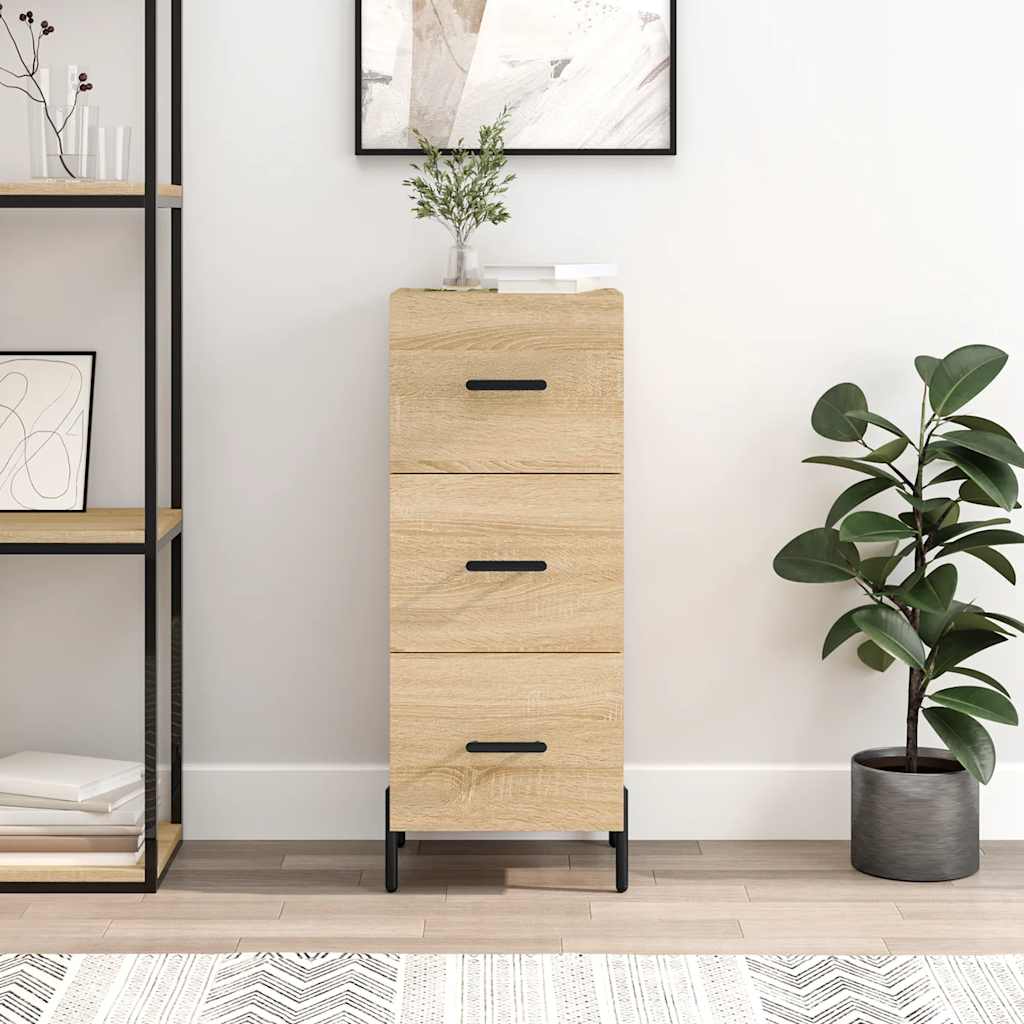 skænk 34,5x34x90 cm konstrueret træ sonoma-eg