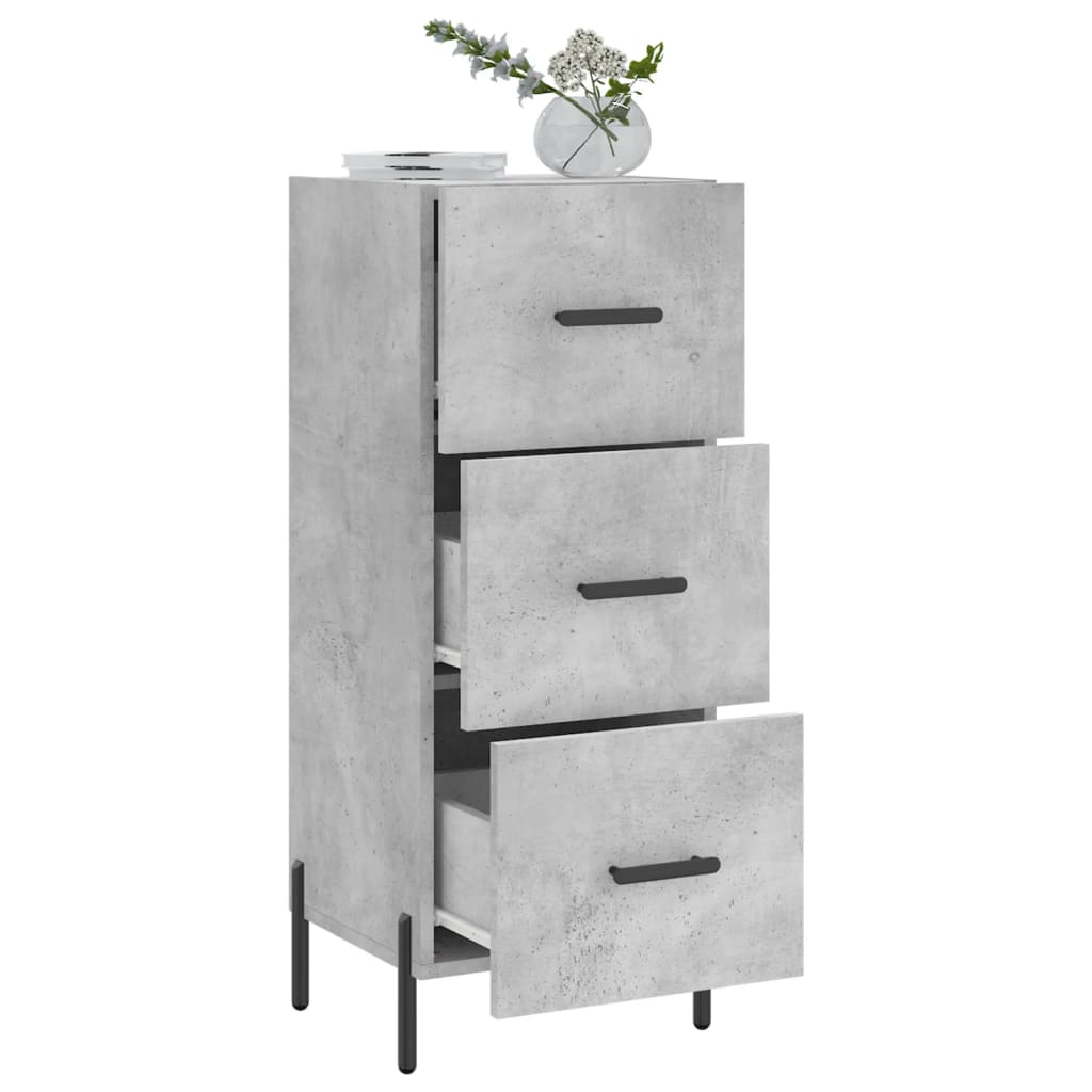 skænk 34,5x34x90 cm konstrueret træ betongrå