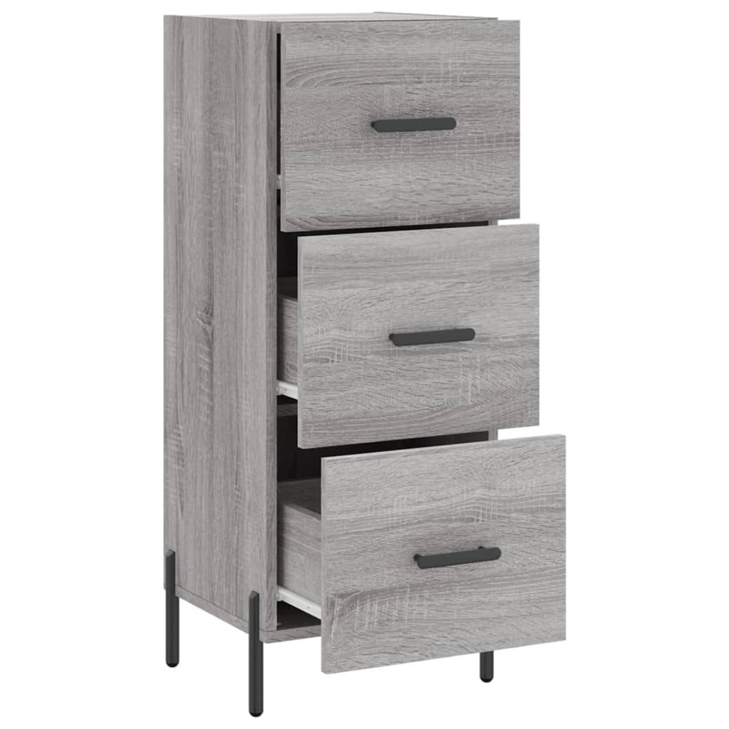 skænk 34,5x34x90 cm konstrueret træ grå sonoma-eg