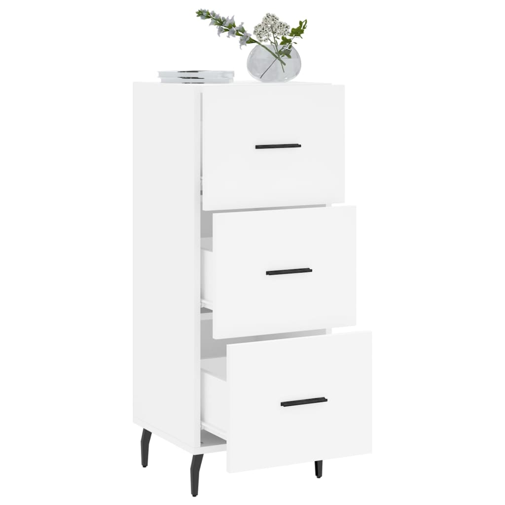 skænk 34,5x34x90 cm konstrueret træ hvid