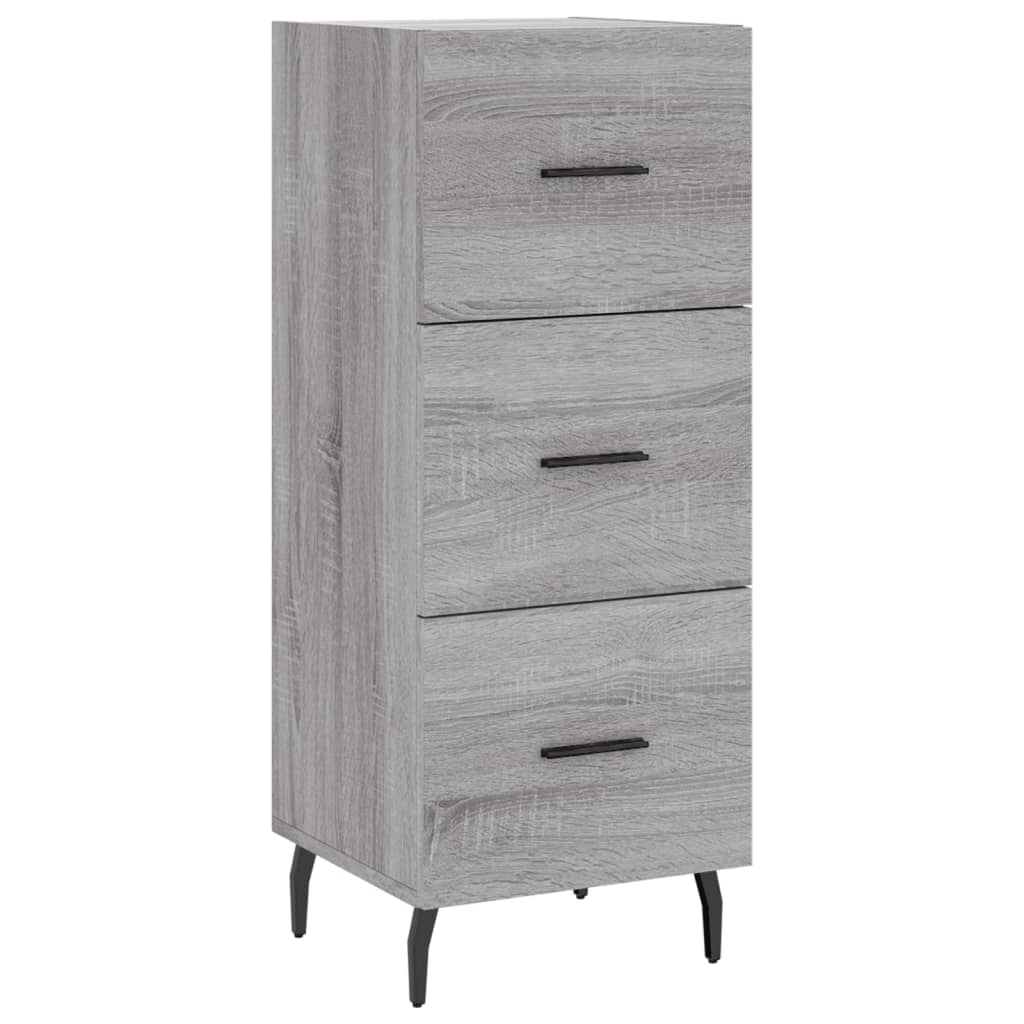 skænk 34,5x34x90 cm konstrueret træ grå sonoma-eg