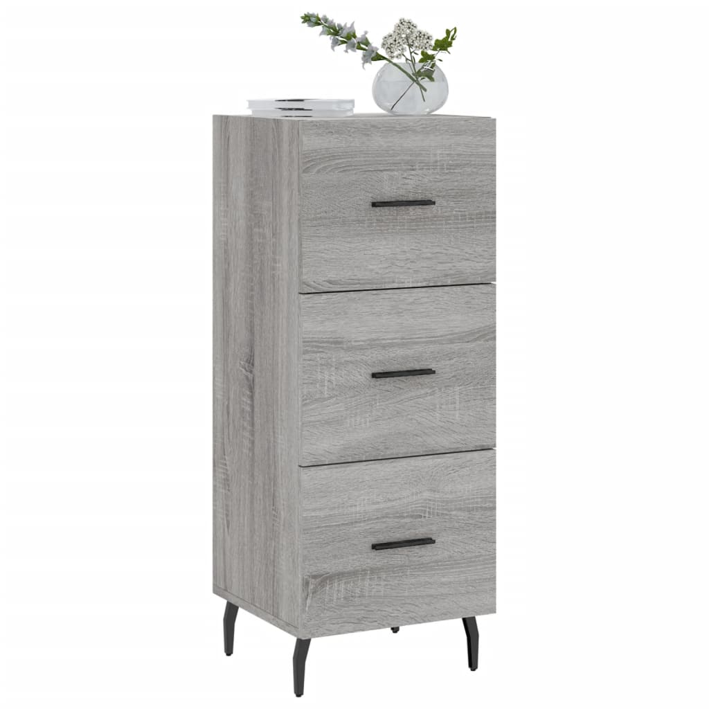 skænk 34,5x34x90 cm konstrueret træ grå sonoma-eg