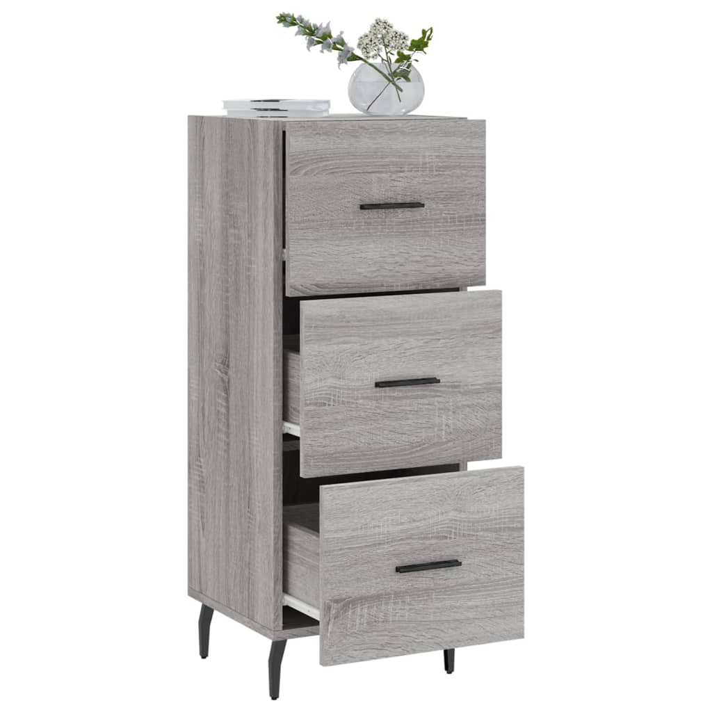 skænk 34,5x34x90 cm konstrueret træ grå sonoma-eg