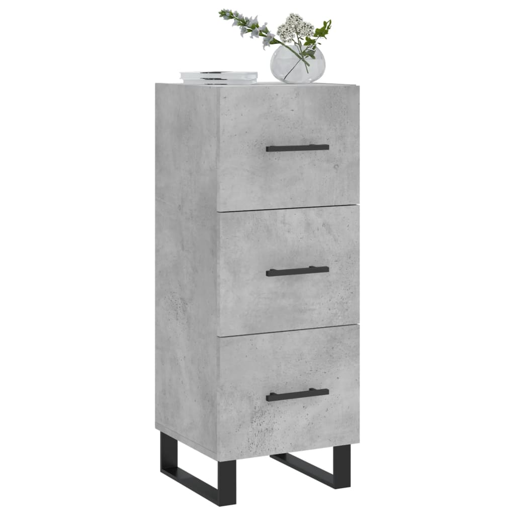 skænk 34,5x34x90 cm konstrueret træ betongrå