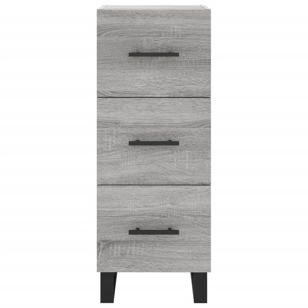 skænk 34,5x34x90 cm konstrueret træ grå sonoma-eg