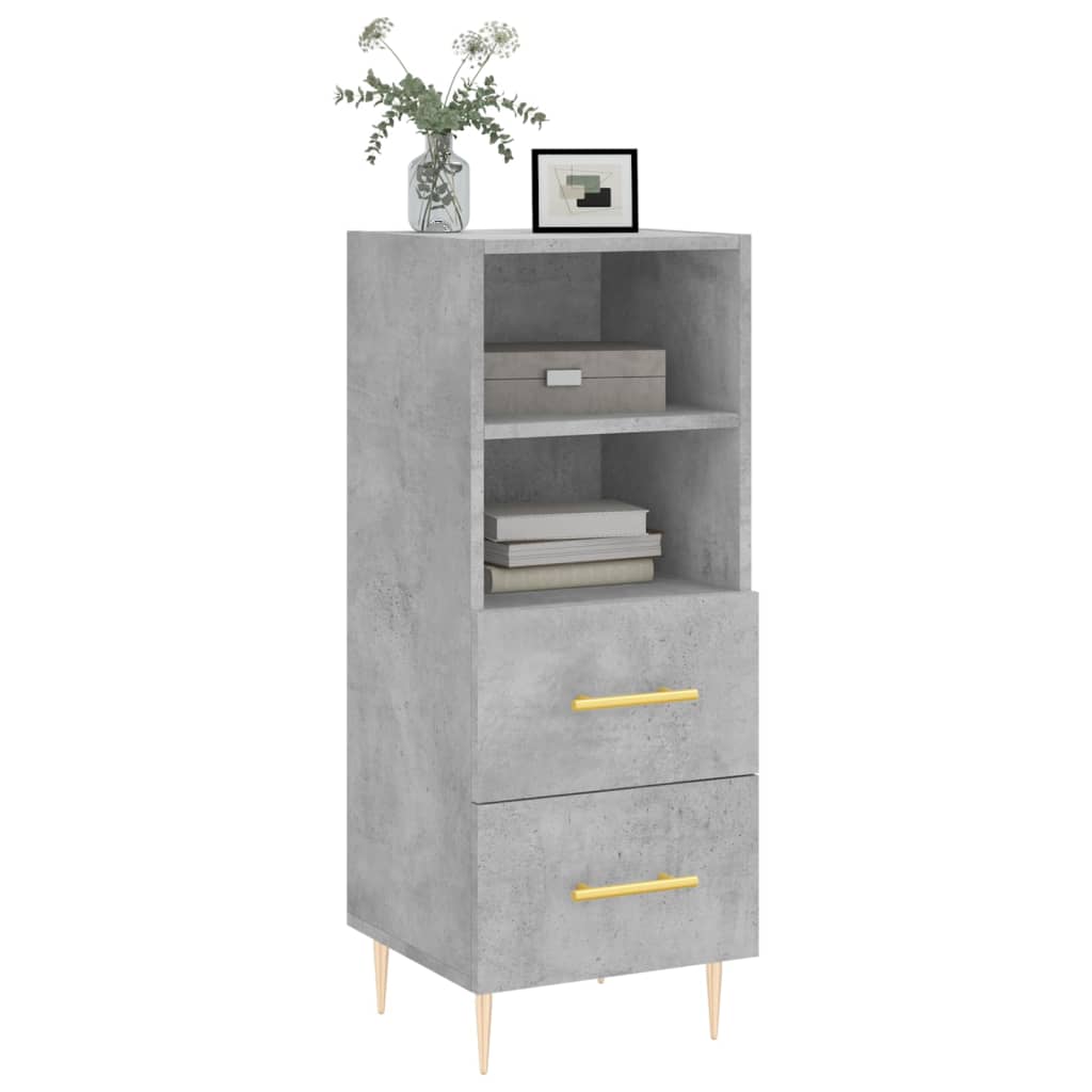 skænk 34,5x34x90 cm konstrueret træ betongrå