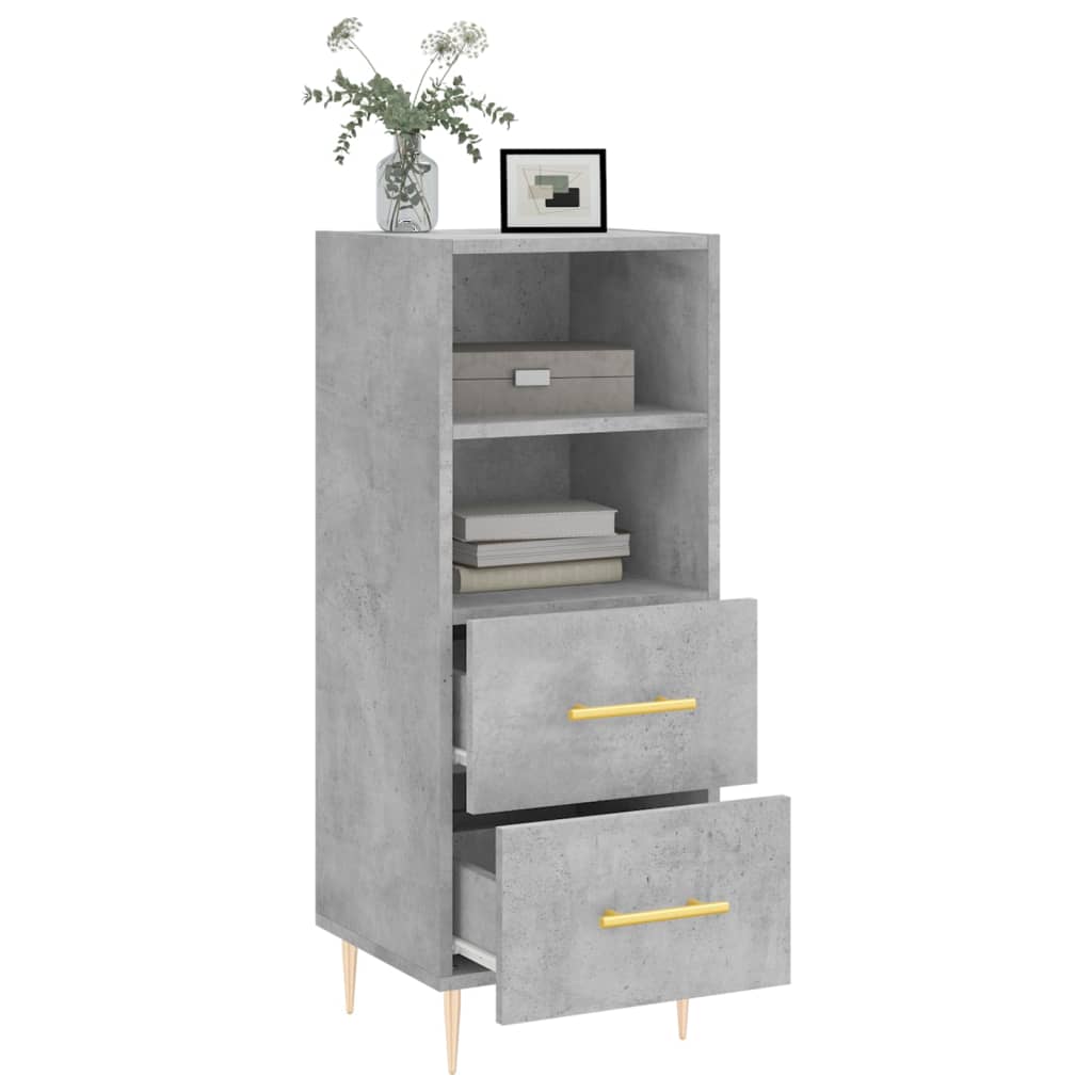 skænk 34,5x34x90 cm konstrueret træ betongrå