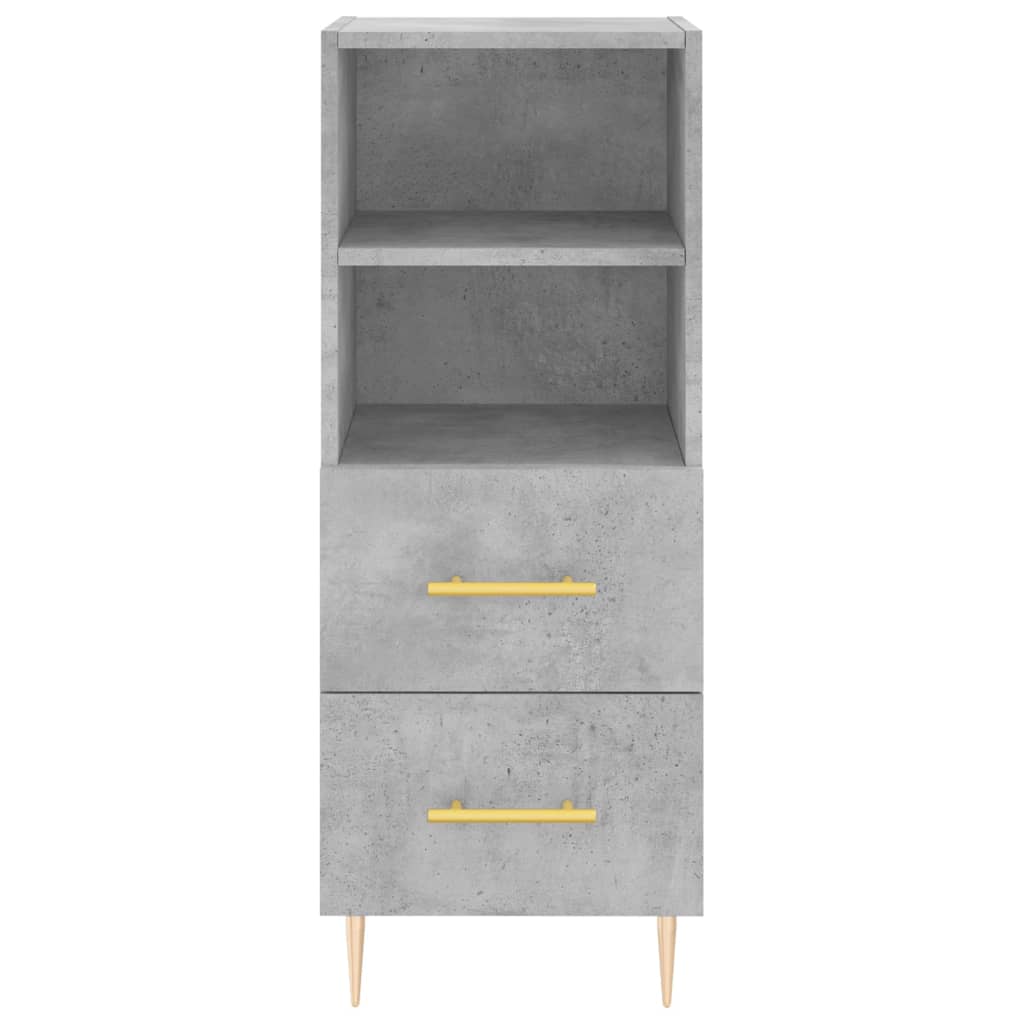 skænk 34,5x34x90 cm konstrueret træ betongrå