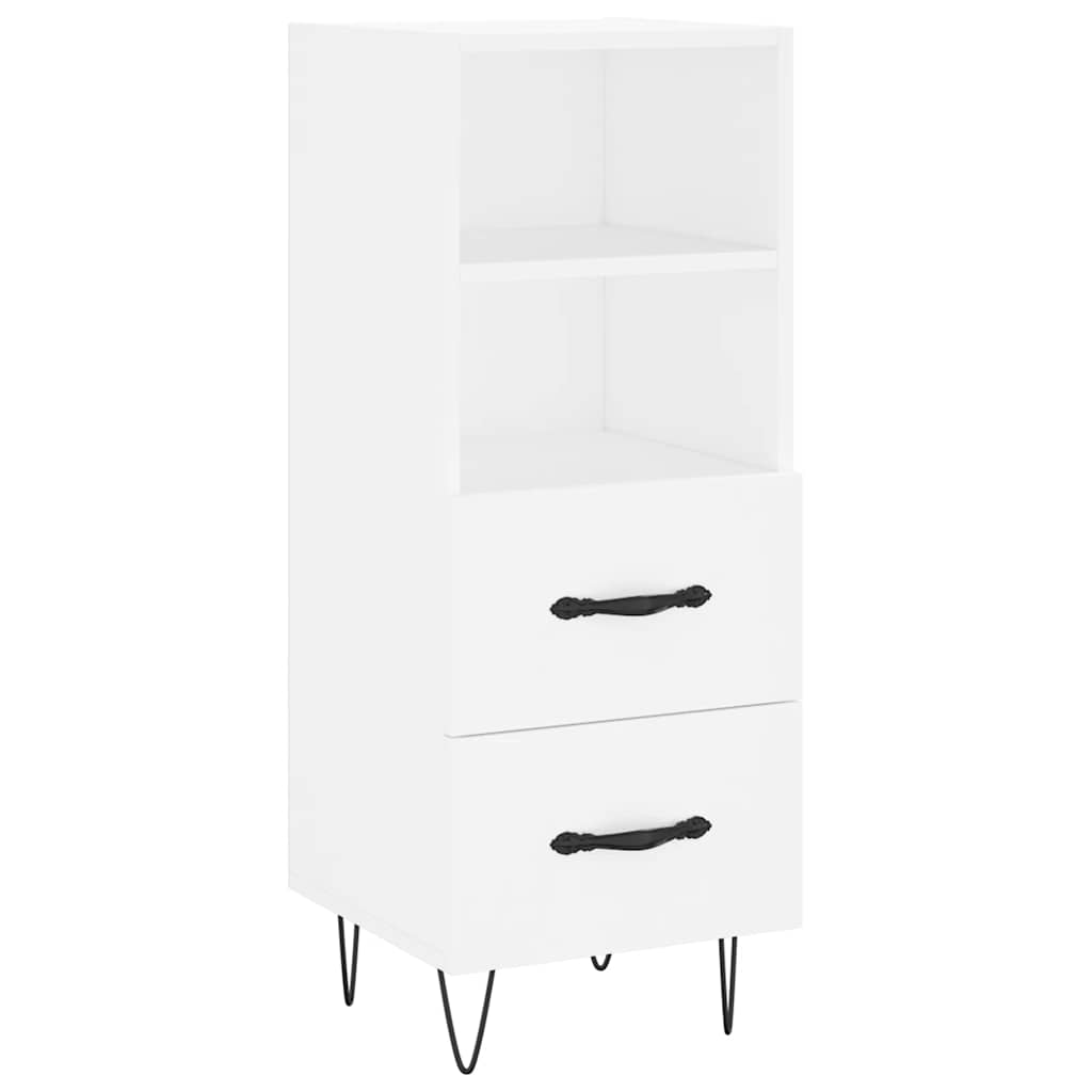 skænk 34,5x34x90 cm konstrueret træ hvid