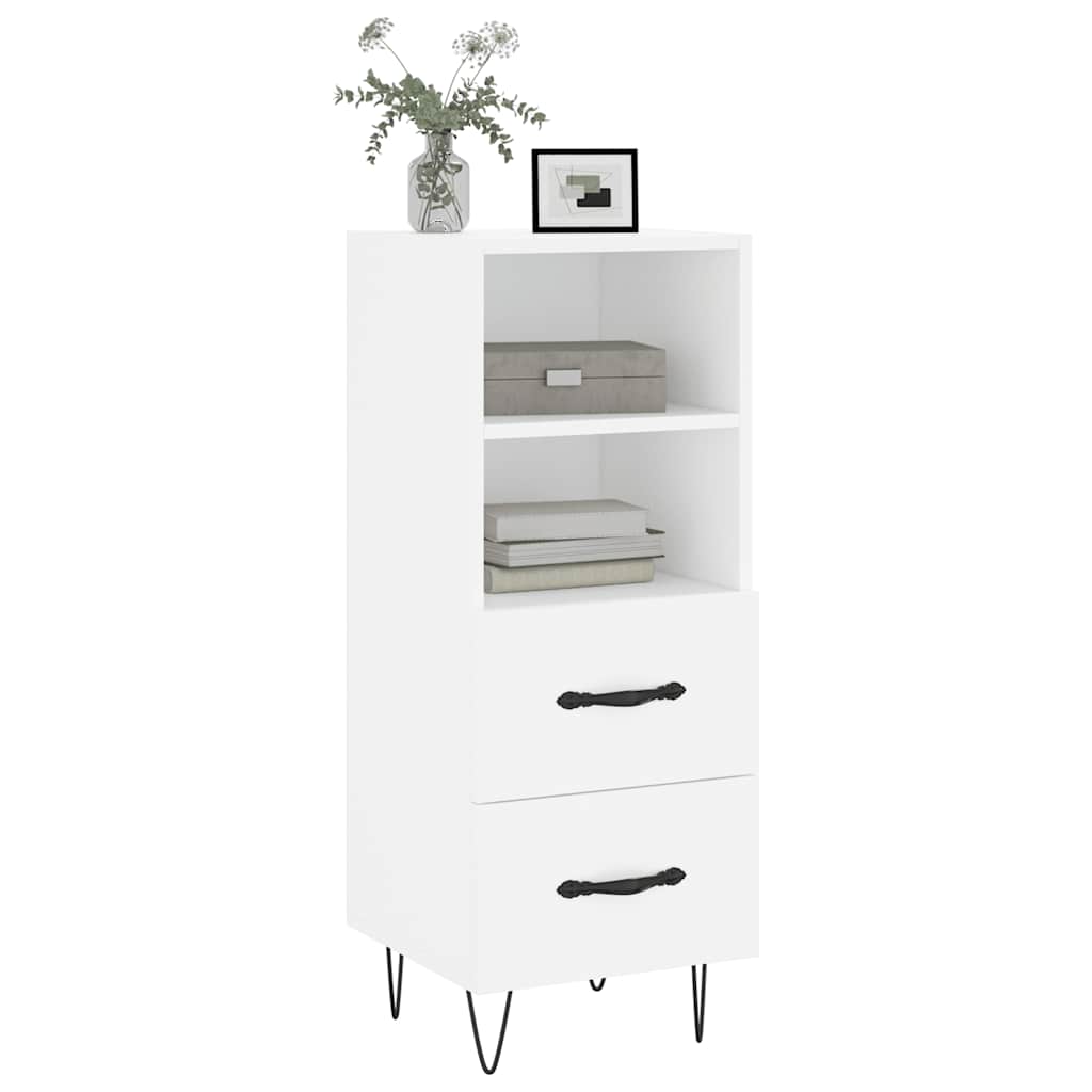 skænk 34,5x34x90 cm konstrueret træ hvid