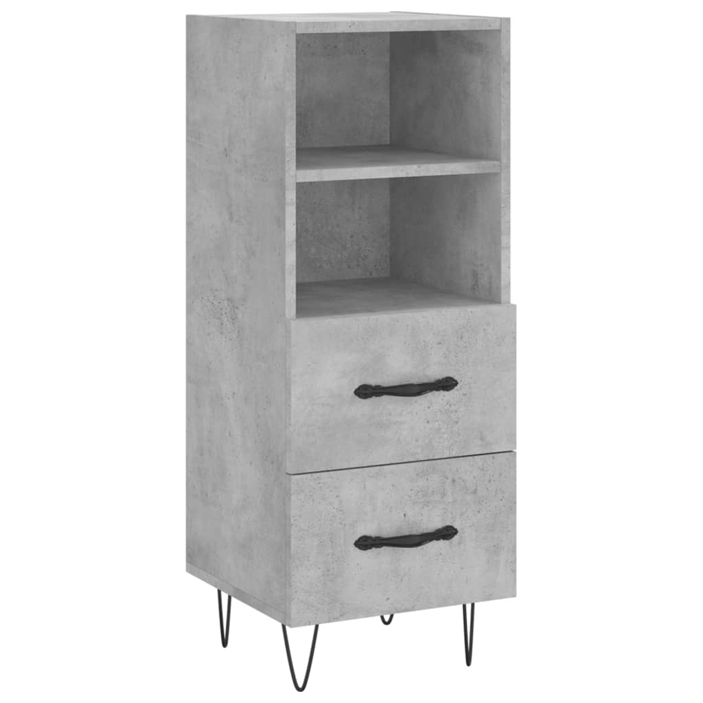 skænk 34,5x34x90 cm konstrueret træ betongrå