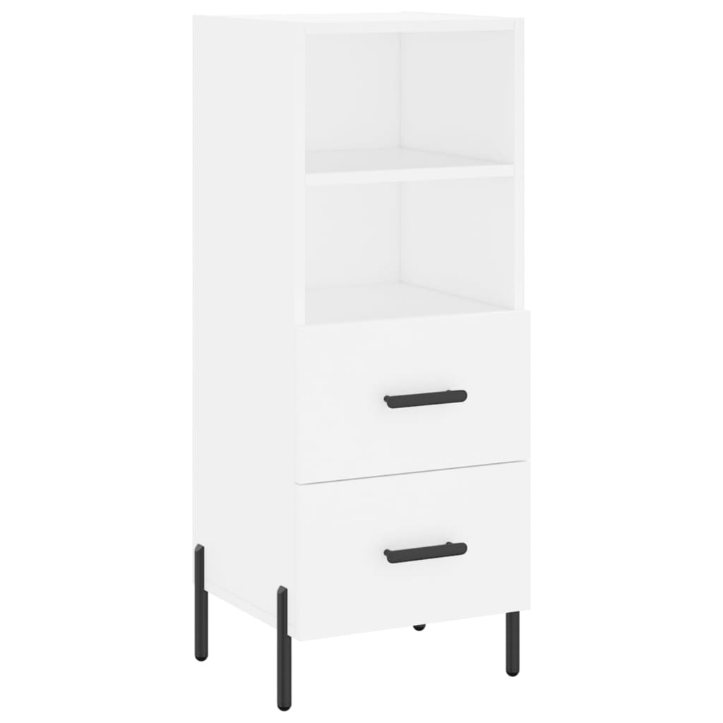 skænk 34,5x34x90 cm konstrueret træ hvid