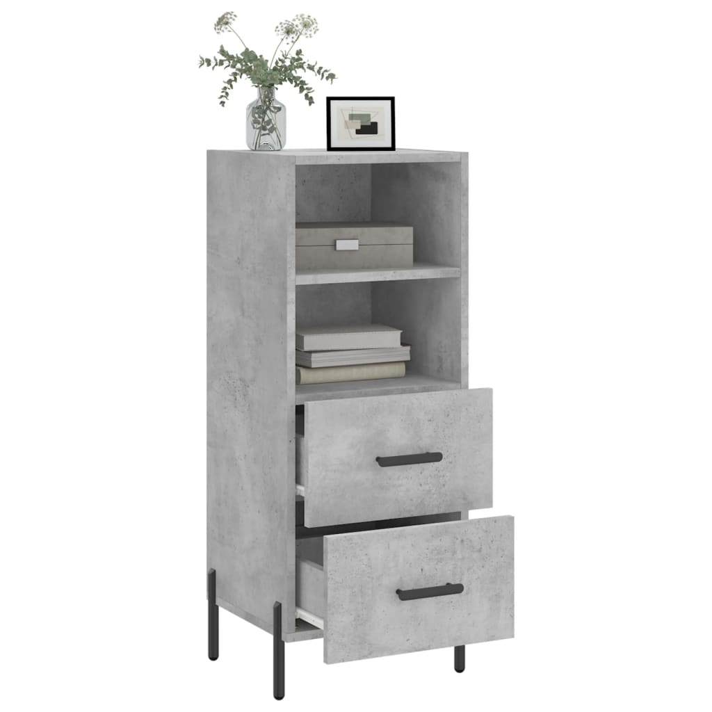 skænk 34,5x34x90 cm konstrueret træ betongrå