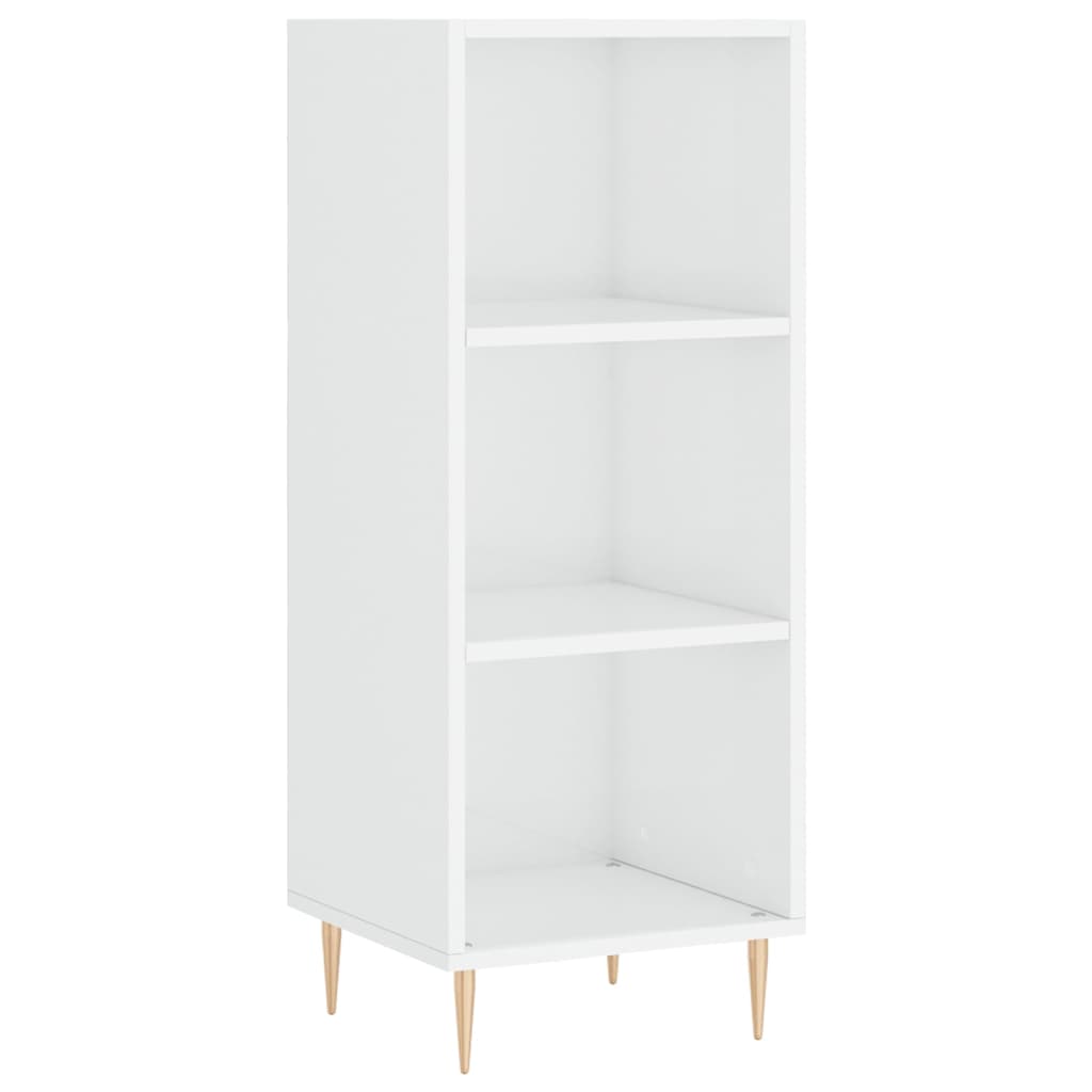 skænk 34,5x32,5x90 cm konstrueret træ hvid højglans