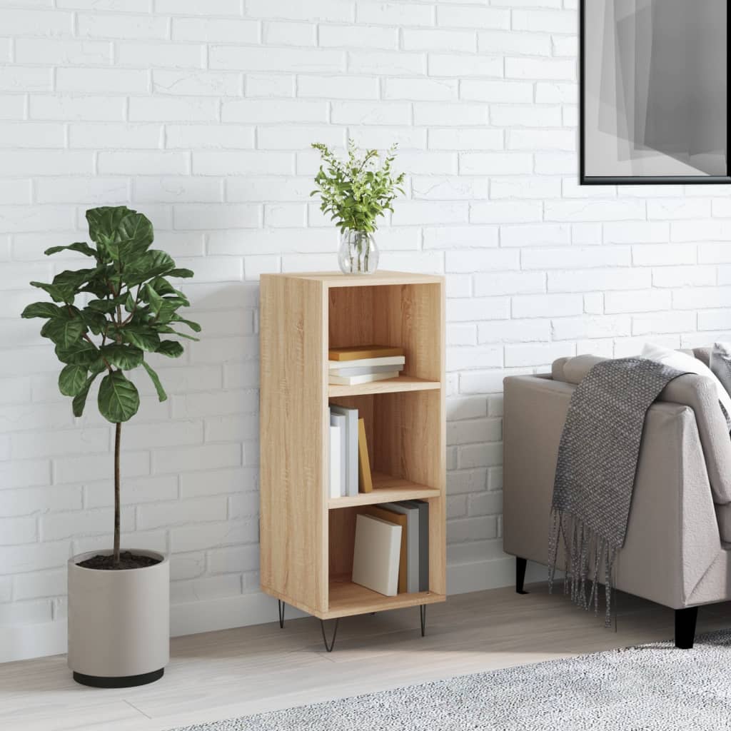 skænk 34,5x32,5x90 cm konstrueret træ sonoma-eg
