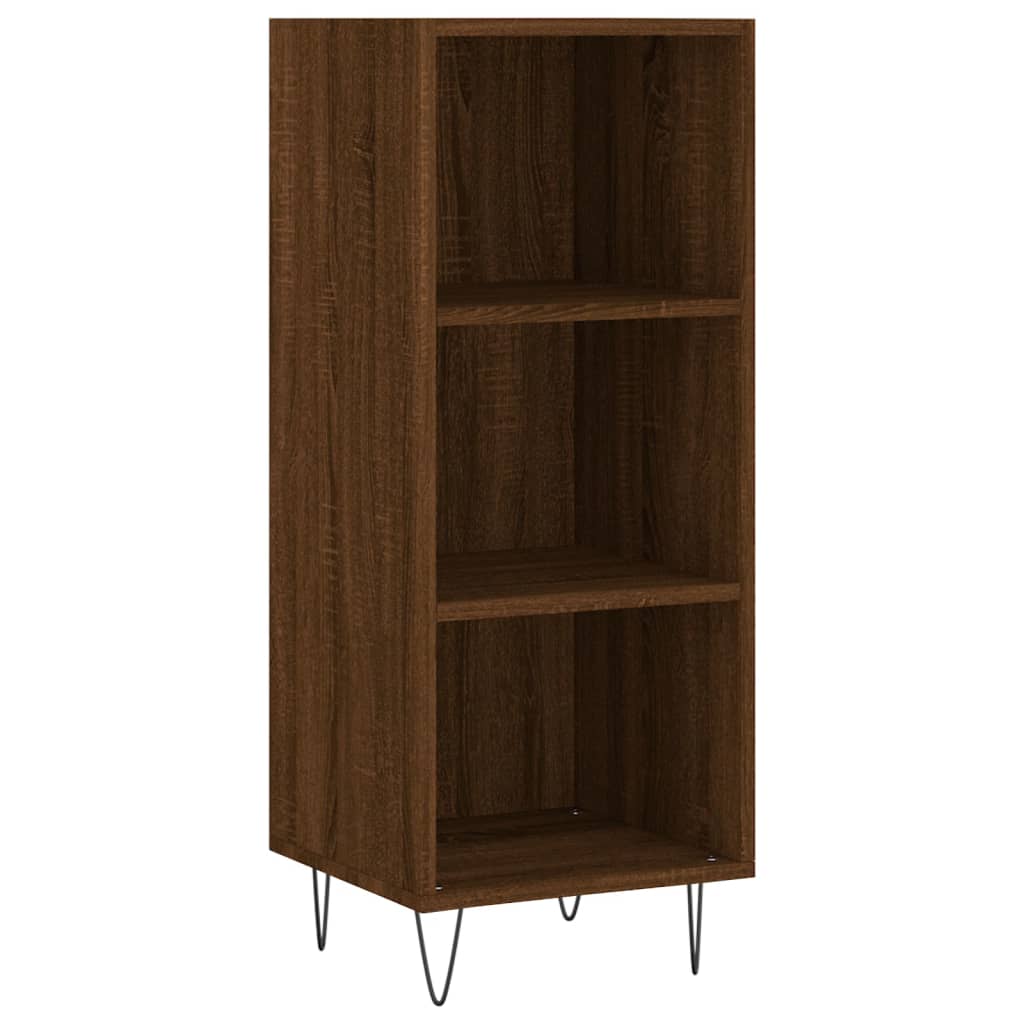 skænk 34,5x32,5x90 cm konstrueret træ brun egetræsfarve