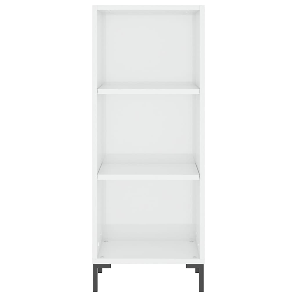 skænk 34,5x32,5x90 cm konstrueret træ hvid højglans