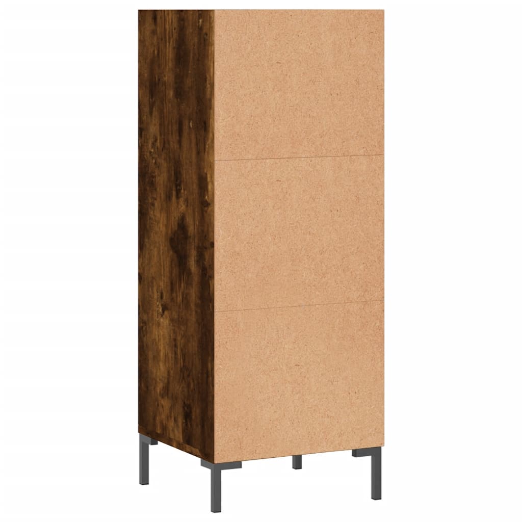 skænk 34,5x32,5x90 cm konstrueret træ røget egetræsfarve