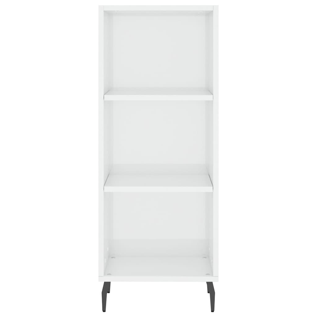 skænk 34,5x32,5x90 cm konstrueret træ hvid højglans