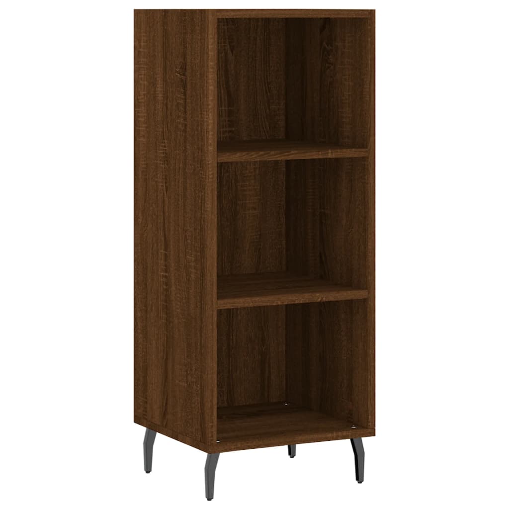 skænk 34,5x32,5x90 cm konstrueret træ brun egetræsfarve