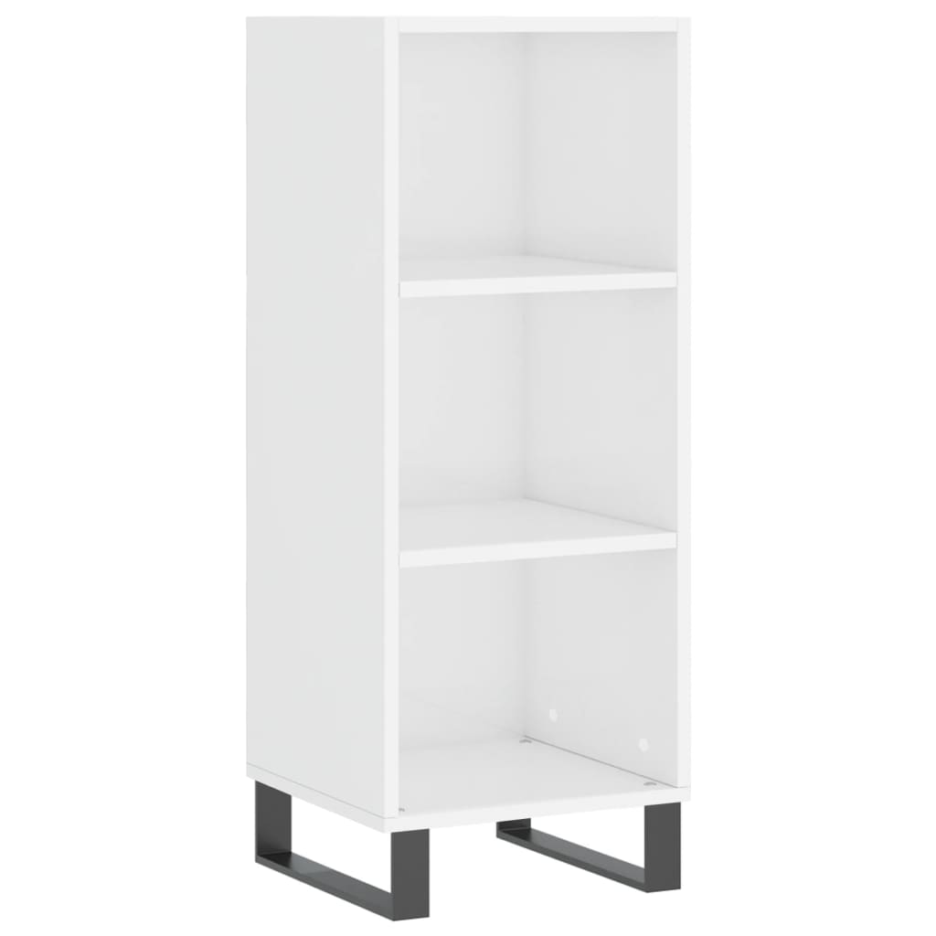 skænk 34,5x32,5x90 cm konstrueret træ hvid højglans