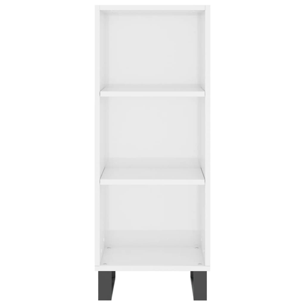 skænk 34,5x32,5x90 cm konstrueret træ hvid højglans