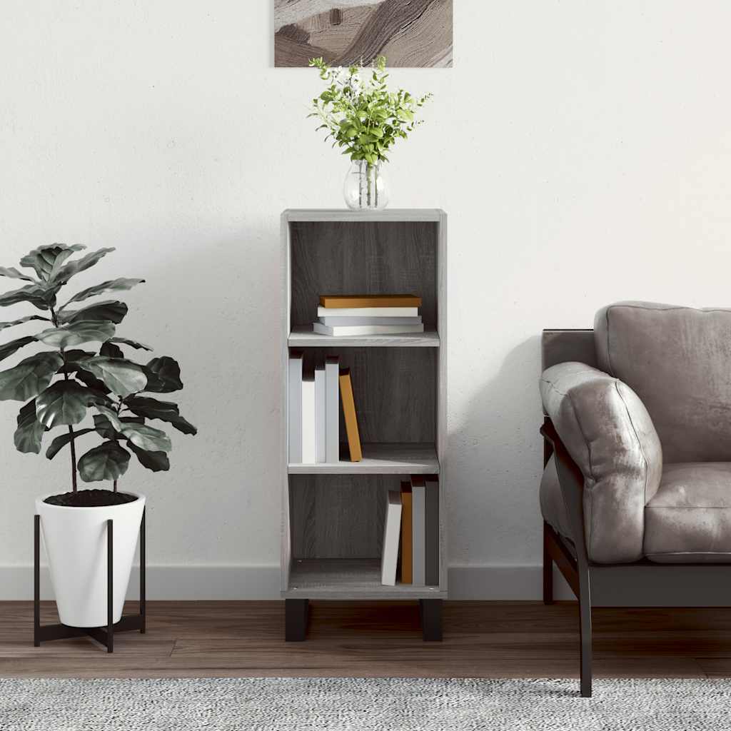 skænk 34,5x32,5x90 cm konstrueret træ grå sonoma-eg
