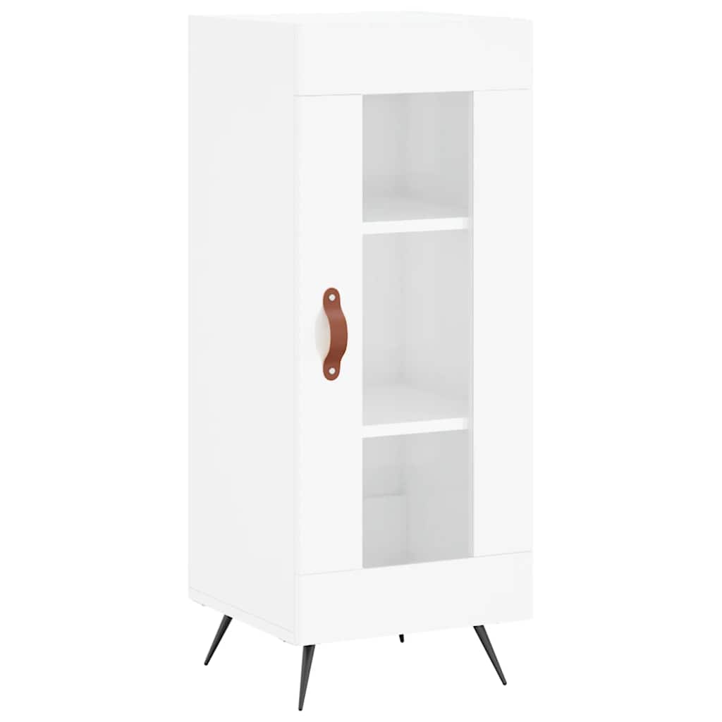 skænk 34,5x34x90 cm konstrueret træ hvid højglans