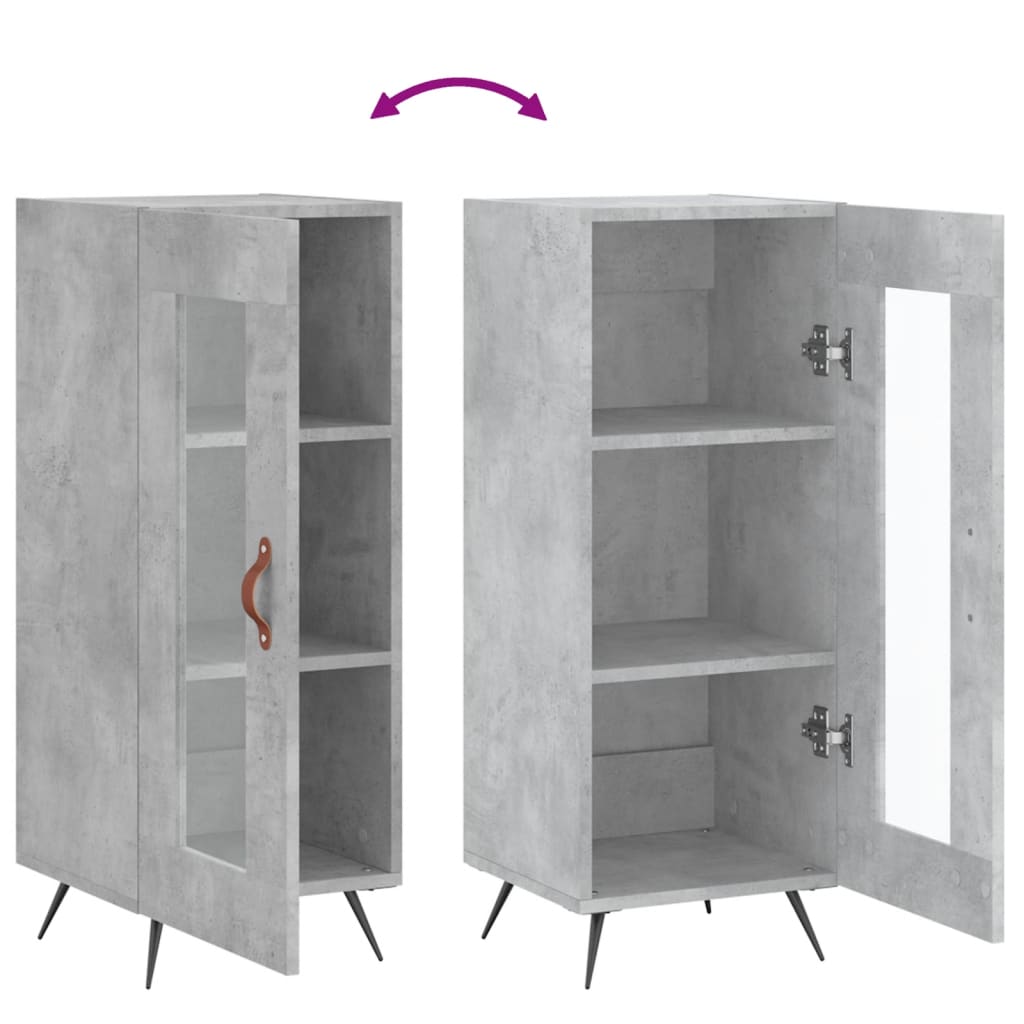 skænk 34,5x34x90 cm konstrueret træ betongrå