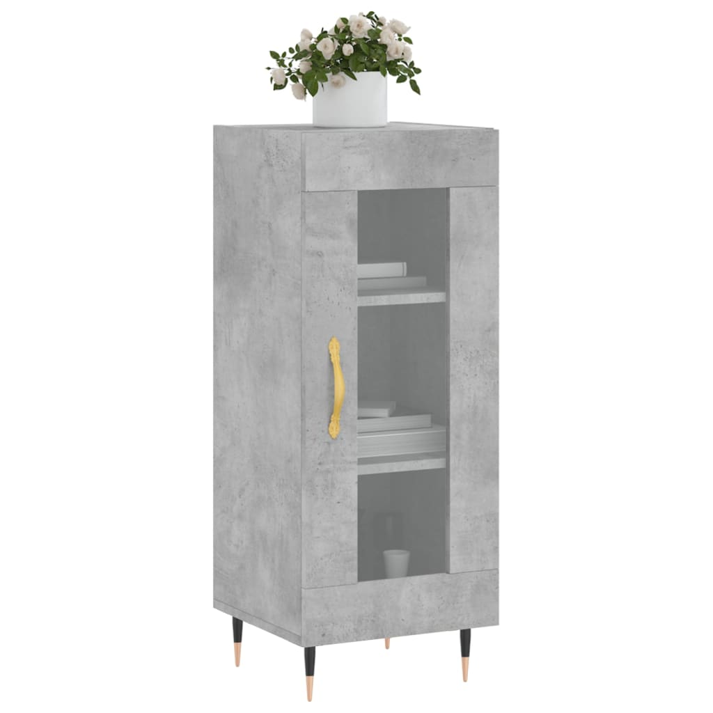 skænk 34,5x34x90 cm konstrueret træ betongrå
