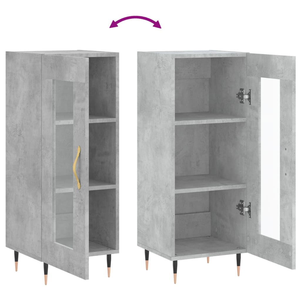 skænk 34,5x34x90 cm konstrueret træ betongrå