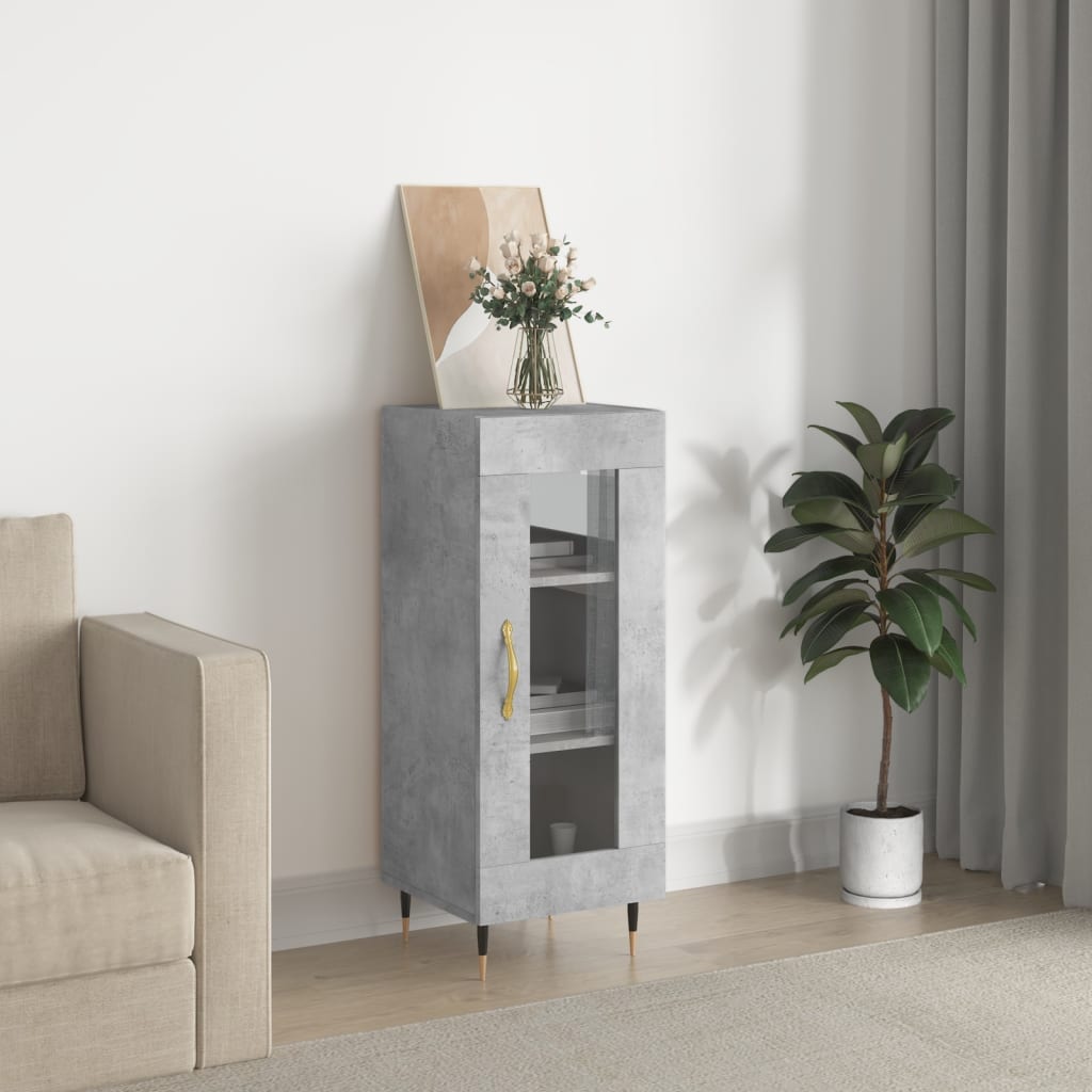 skænk 34,5x34x90 cm konstrueret træ betongrå