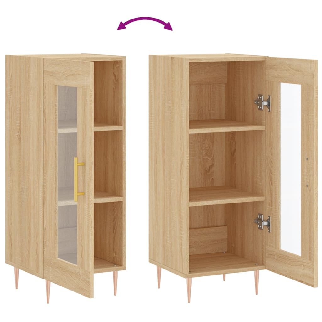 skænk 34,5x34x90 cm konstrueret træ sonoma-eg