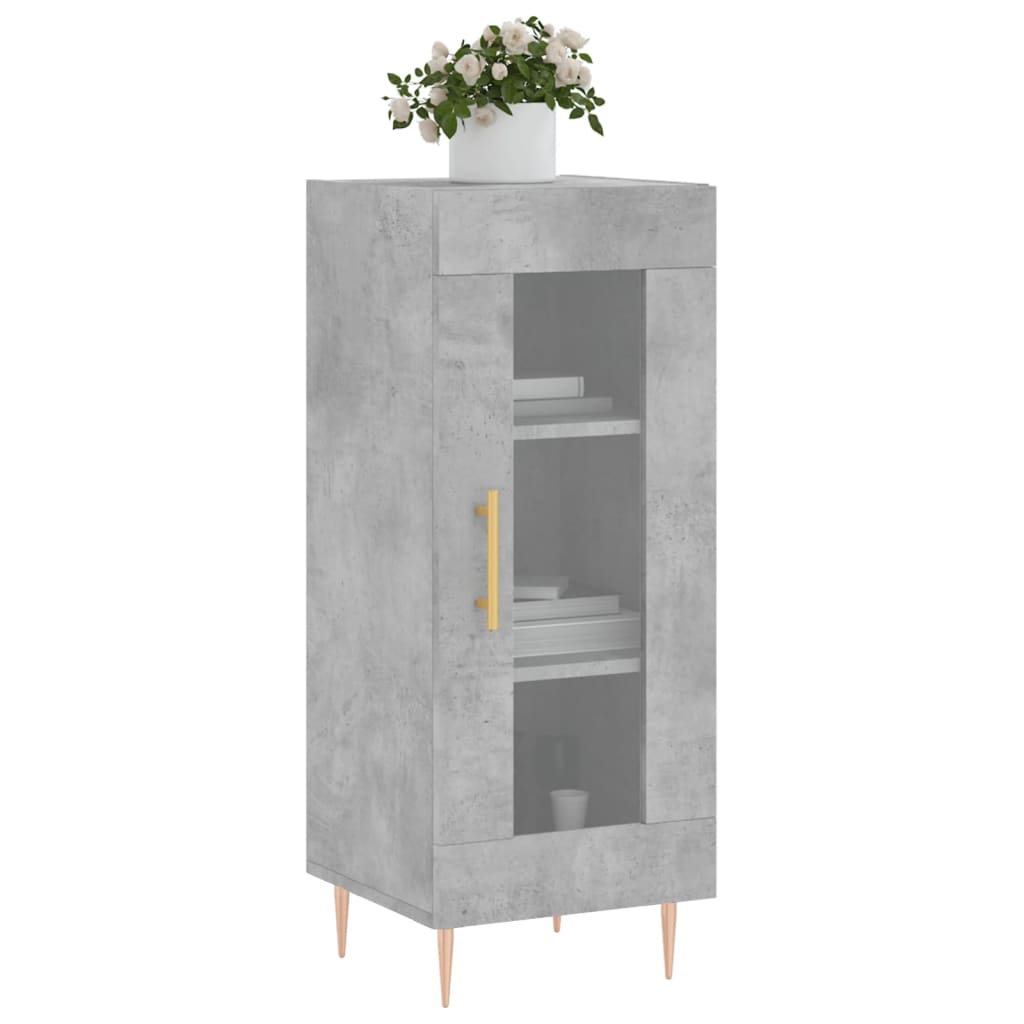 skænk 34,5x34x90 cm konstrueret træ betongrå