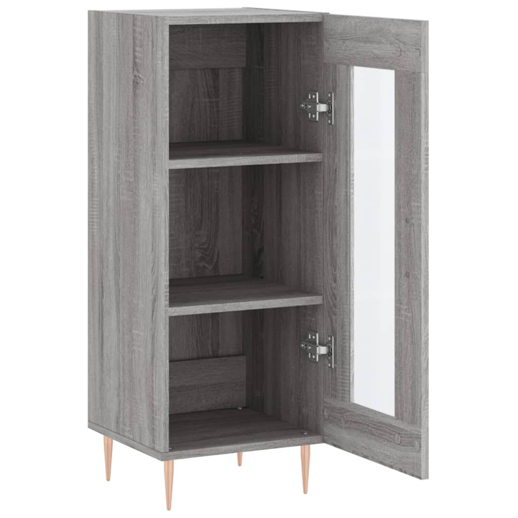 skænk 34,5x34x90 cm konstrueret træ grå sonoma-eg