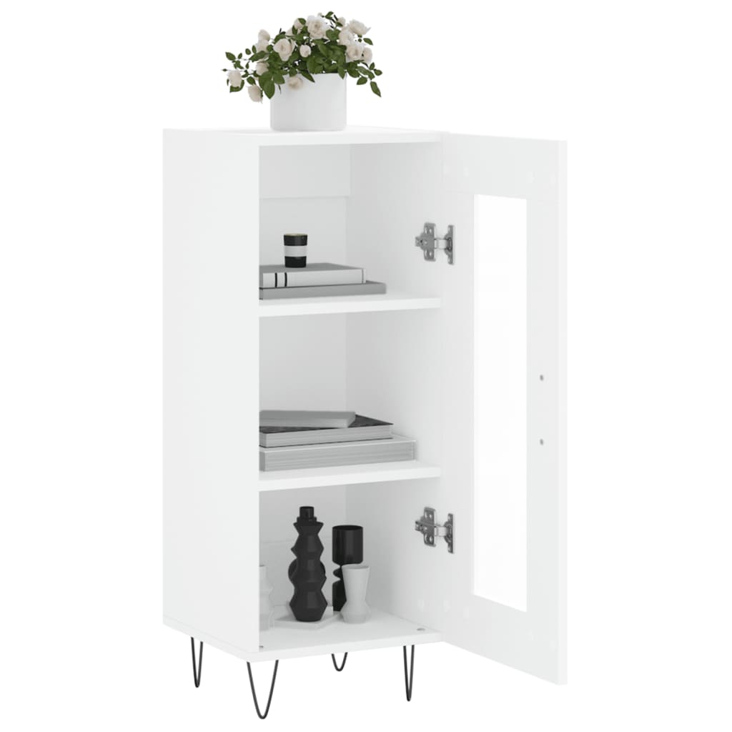 skænk 34,5x34x90 cm konstrueret træ hvid