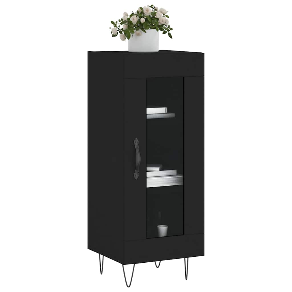 skænk 34,5x34x90 cm konstrueret træ sort