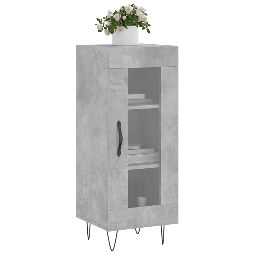 skænk 34,5x34x90 cm konstrueret træ betongrå