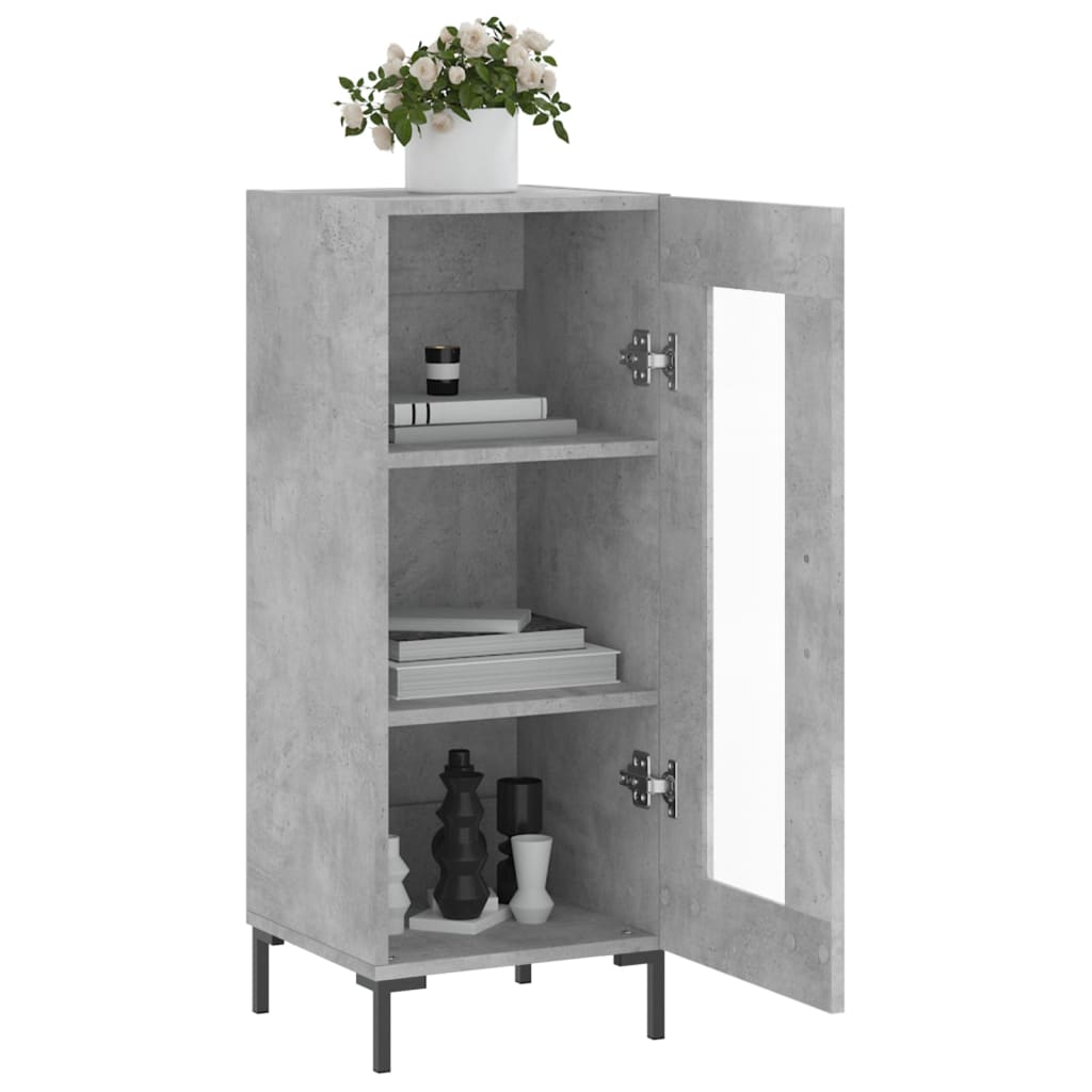 skænk 34,5x34x90 cm konstrueret træ betongrå