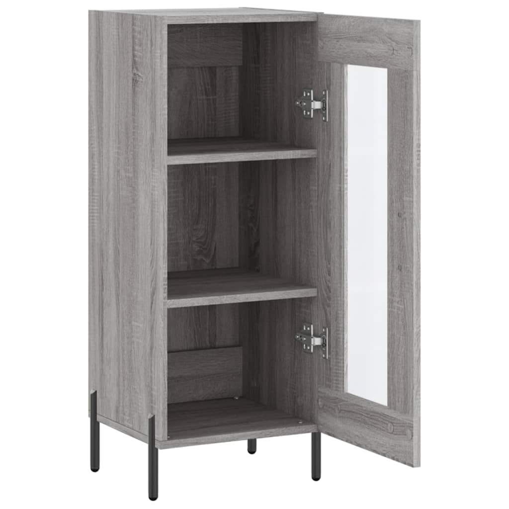 skænk 34,5x34x90 cm konstrueret træ grå sonoma-eg