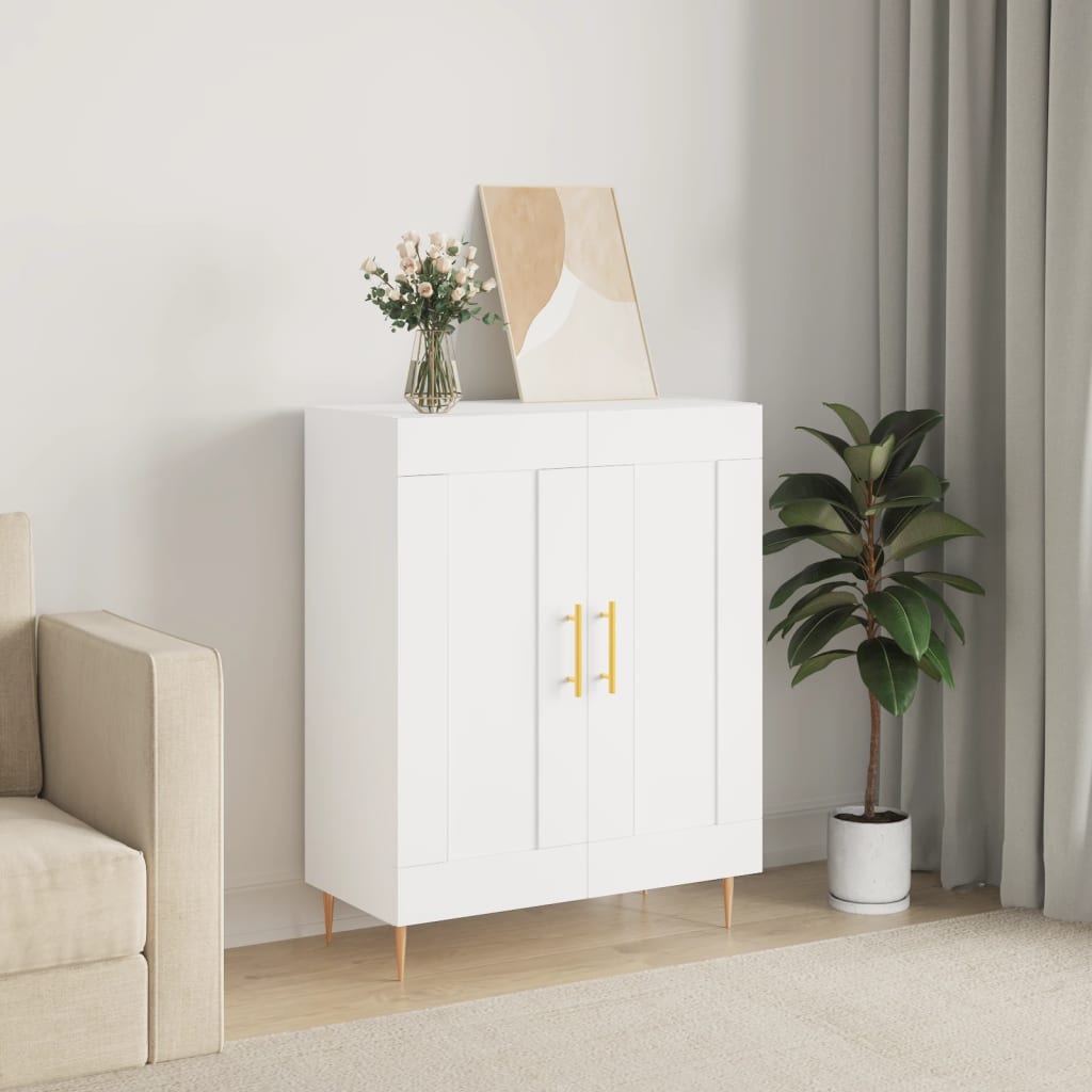 skænk 69,5x34x90 cm konstrueret træ hvid