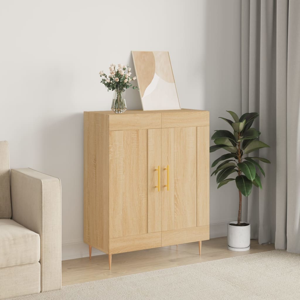 skænk 69,5x34x90 cm konstrueret træ sonoma-eg