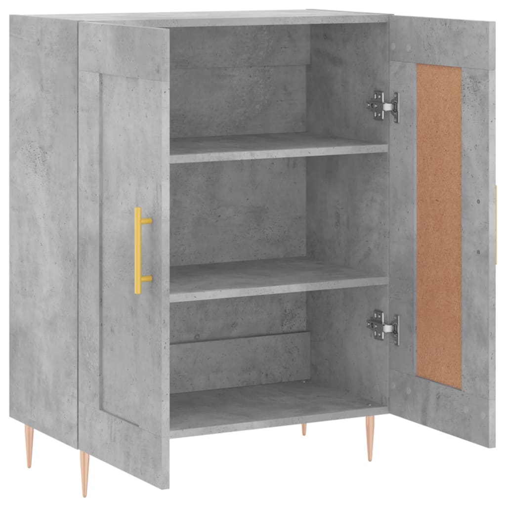 skænk 69,5x34x90 cm konstrueret træ betongrå
