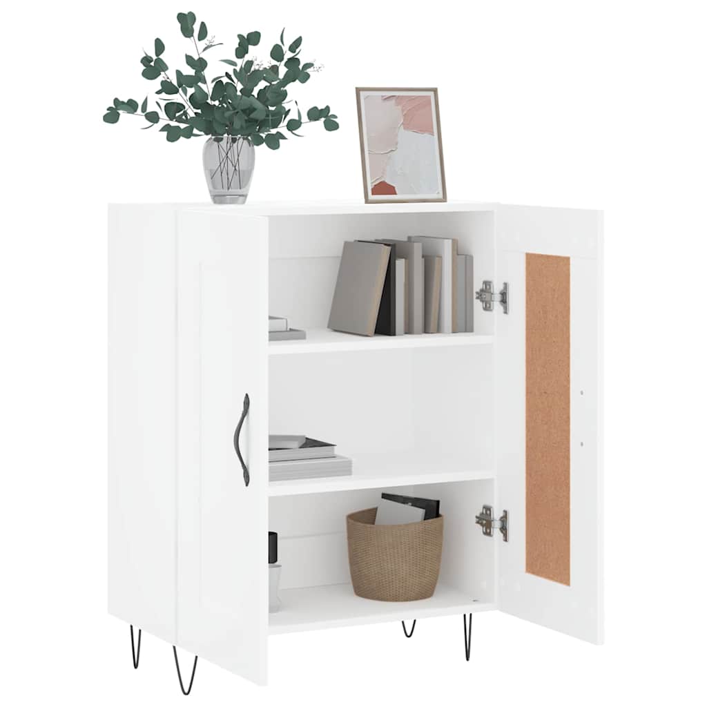 skænk 69,5x34x90 cm konstrueret træ hvid