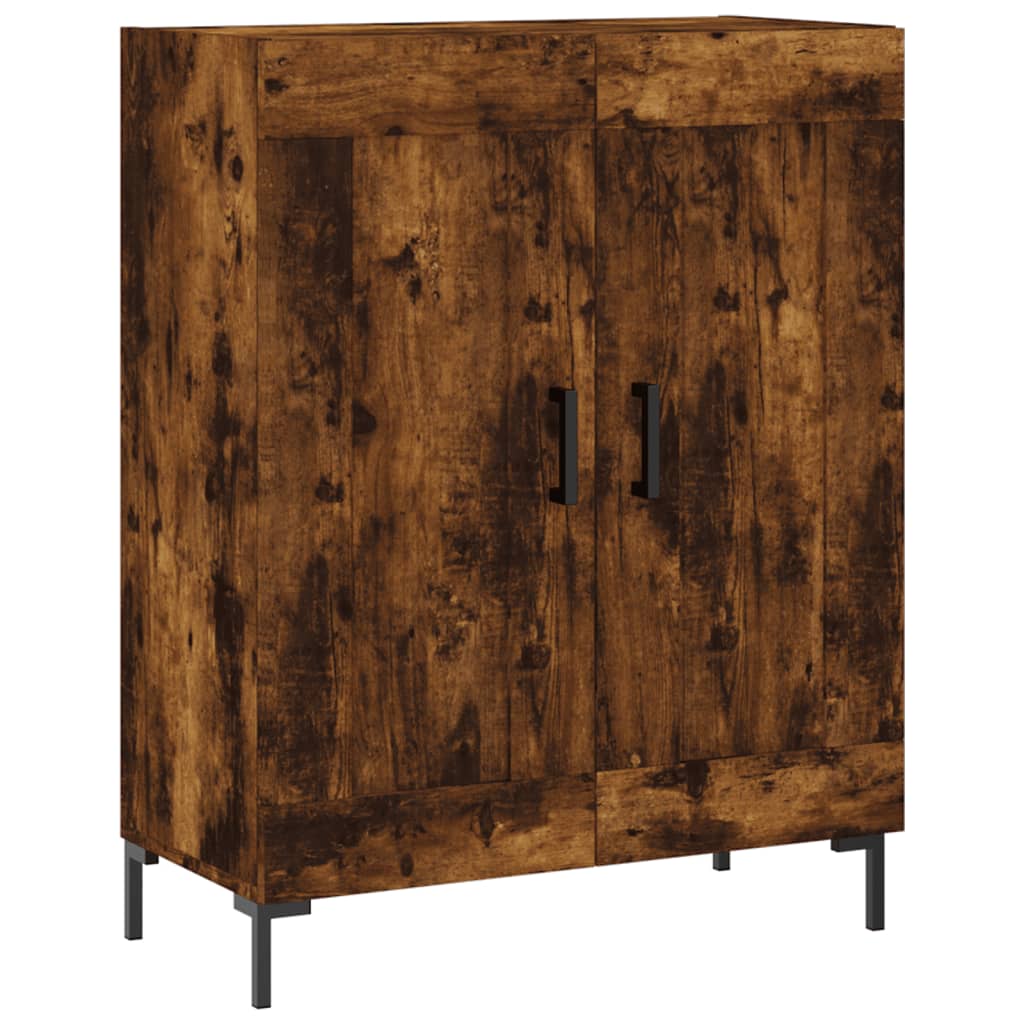 skænk 69,5x34x90 cm konstrueret træ røget egetræsfarve