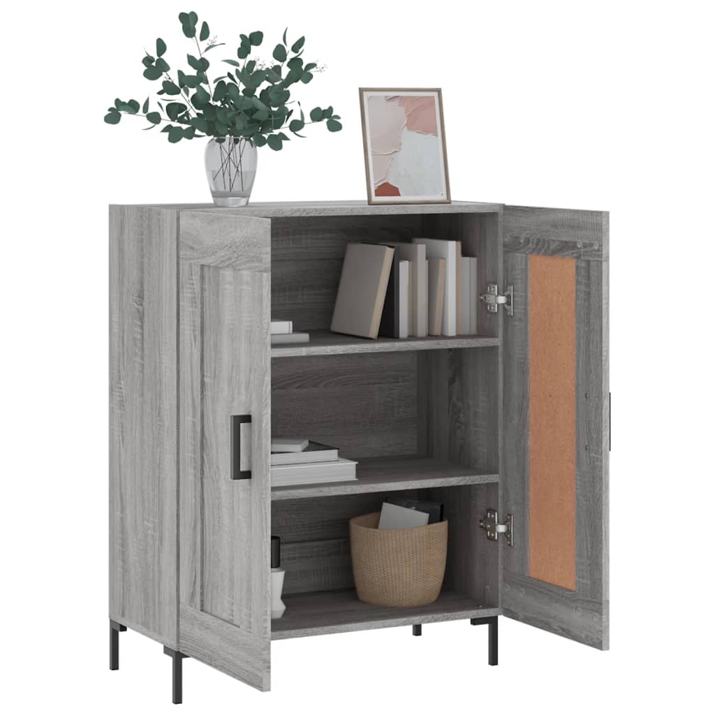 skænk 69,5x34x90 cm konstrueret træ grå sonoma-eg