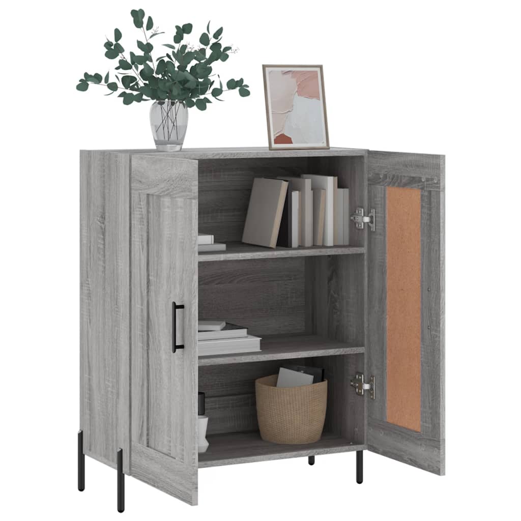 skænk 69,5x34x90 cm konstrueret træ grå sonoma-eg